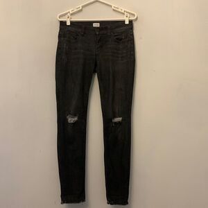 Sneak Peek low rise black distressed denim jeans Size 5